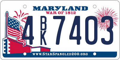 MD license plate 4BK7403