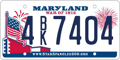 MD license plate 4BK7404