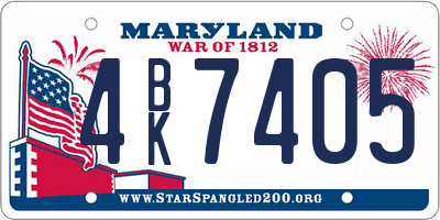 MD license plate 4BK7405