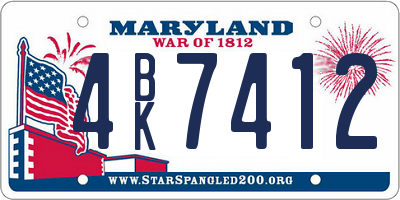 MD license plate 4BK7412