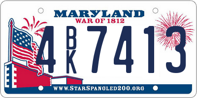 MD license plate 4BK7413
