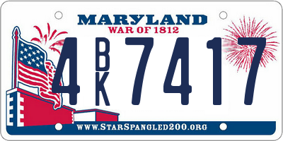 MD license plate 4BK7417