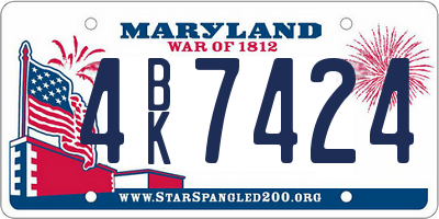 MD license plate 4BK7424
