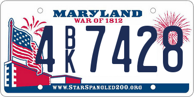 MD license plate 4BK7428