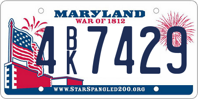 MD license plate 4BK7429