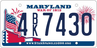 MD license plate 4BK7430