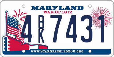 MD license plate 4BK7431