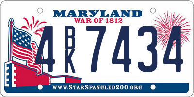 MD license plate 4BK7434