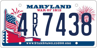 MD license plate 4BK7438