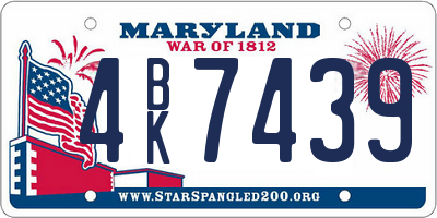 MD license plate 4BK7439