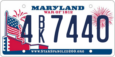 MD license plate 4BK7440