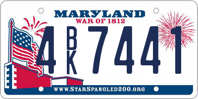 MD license plate 4BK7441