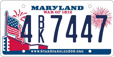 MD license plate 4BK7447