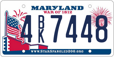 MD license plate 4BK7448