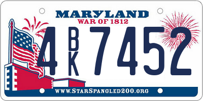 MD license plate 4BK7452