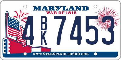 MD license plate 4BK7453