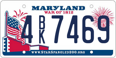 MD license plate 4BK7469