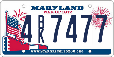 MD license plate 4BK7477