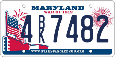 MD license plate 4BK7482