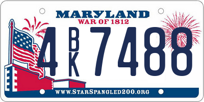 MD license plate 4BK7488