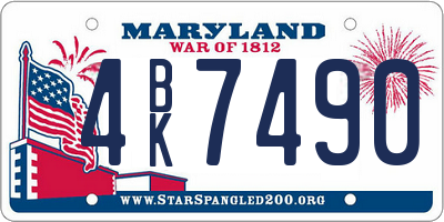 MD license plate 4BK7490