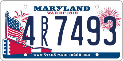 MD license plate 4BK7493