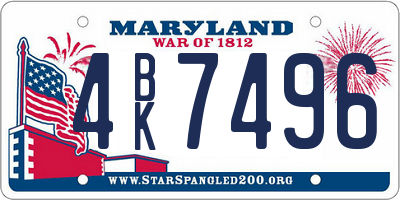 MD license plate 4BK7496