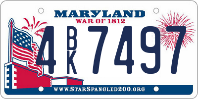 MD license plate 4BK7497