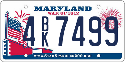 MD license plate 4BK7499