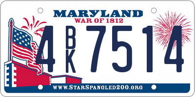 MD license plate 4BK7514