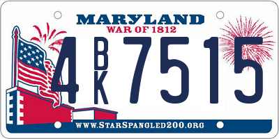 MD license plate 4BK7515