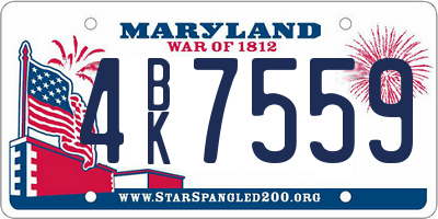 MD license plate 4BK7559