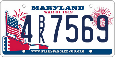MD license plate 4BK7569