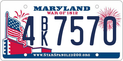 MD license plate 4BK7570