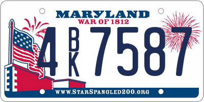 MD license plate 4BK7587