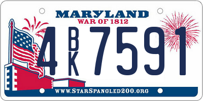 MD license plate 4BK7591