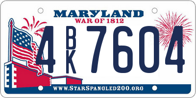 MD license plate 4BK7604