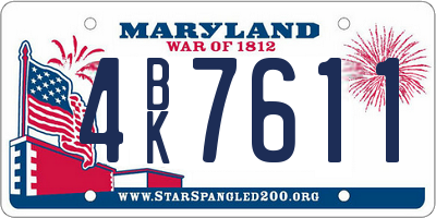 MD license plate 4BK7611