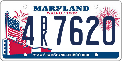 MD license plate 4BK7620