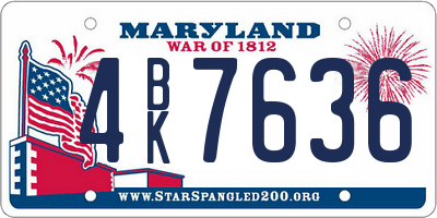 MD license plate 4BK7636