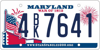 MD license plate 4BK7641