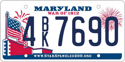 MD license plate 4BK7690