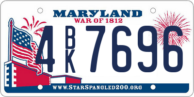 MD license plate 4BK7696