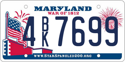 MD license plate 4BK7699