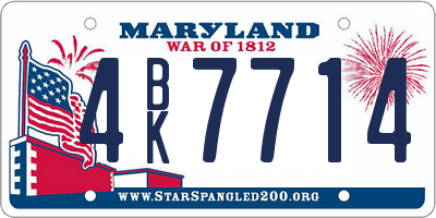 MD license plate 4BK7714