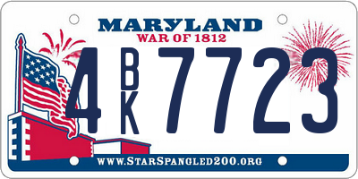 MD license plate 4BK7723