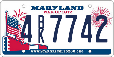 MD license plate 4BK7742
