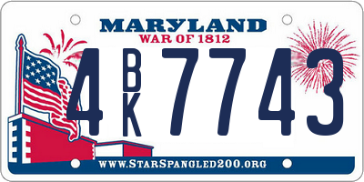 MD license plate 4BK7743