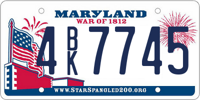 MD license plate 4BK7745