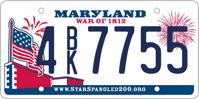 MD license plate 4BK7755